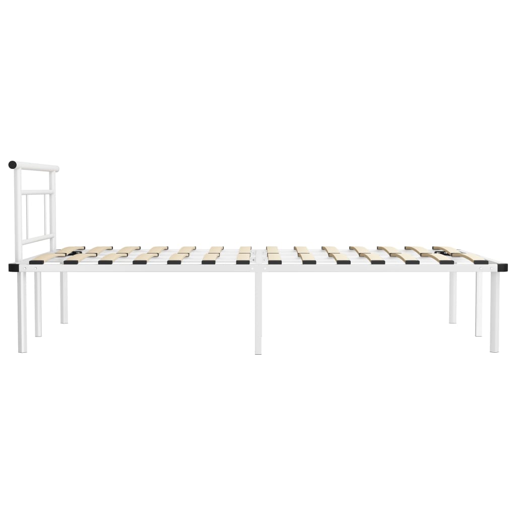 Bed Frame without Mattress White Metal 120x200cm