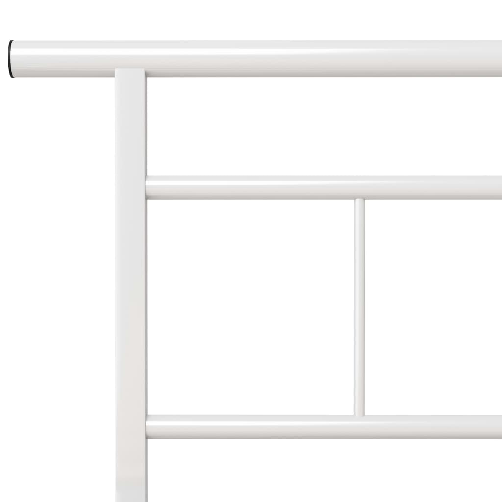 Bed Frame without Mattress White Metal 120x200cm