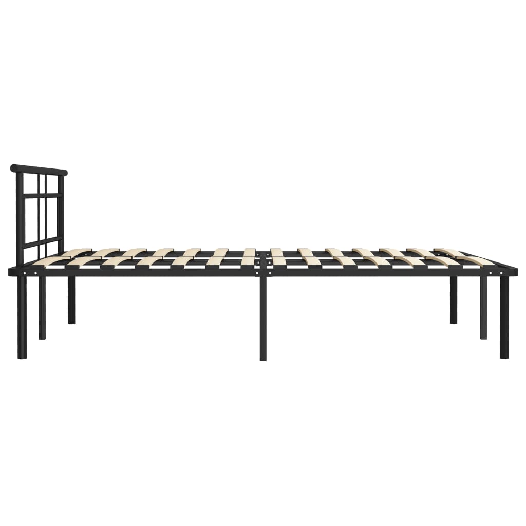 Bed Frame without Mattress Black Metal 140x200cm
