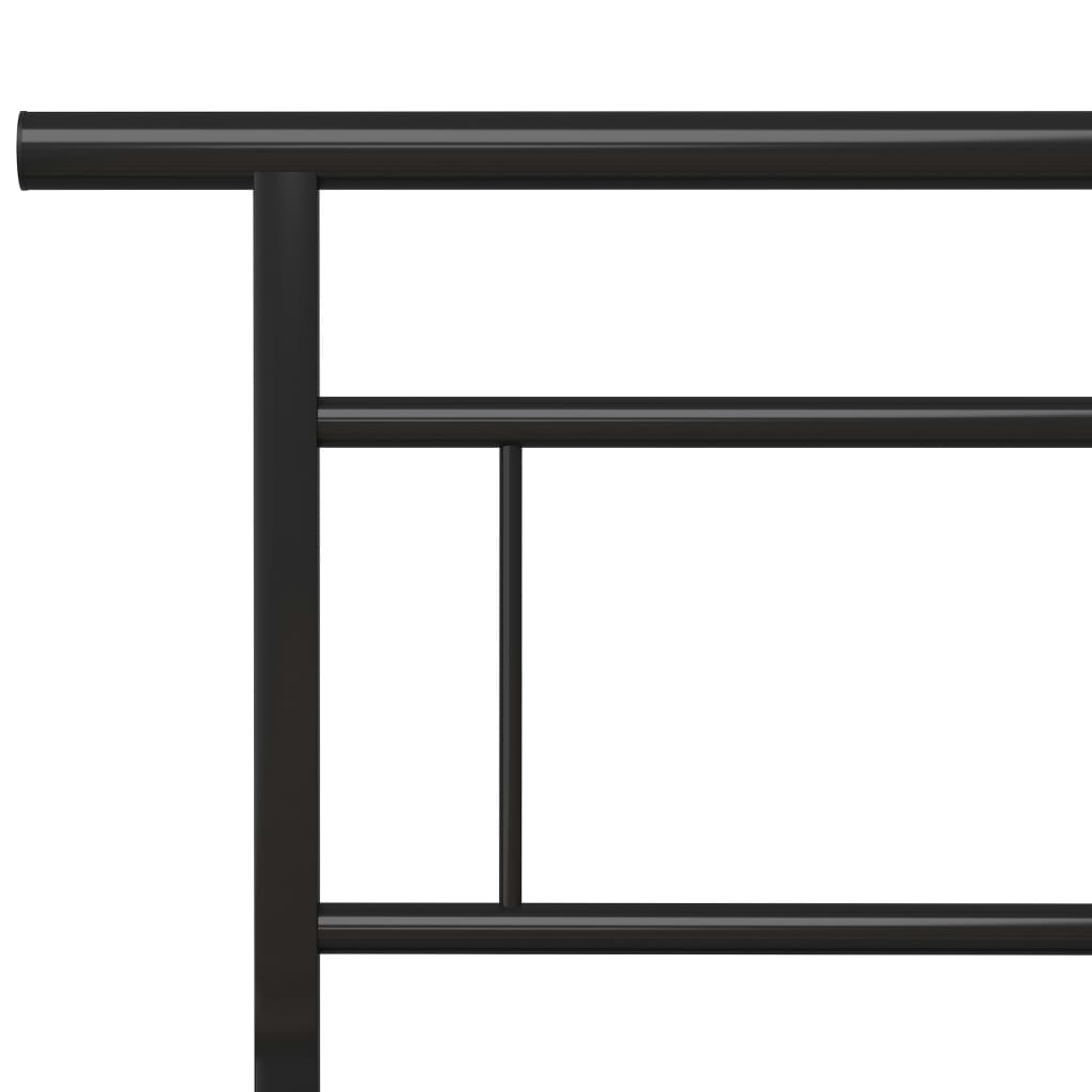 Bed Frame without Mattress Black Metal 140x200cm