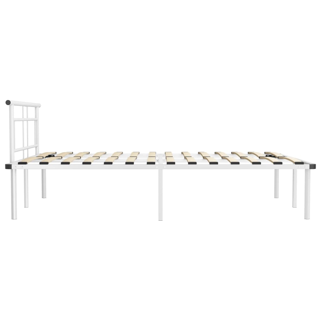 Bed Frame without Mattress White Metal 140x200cm