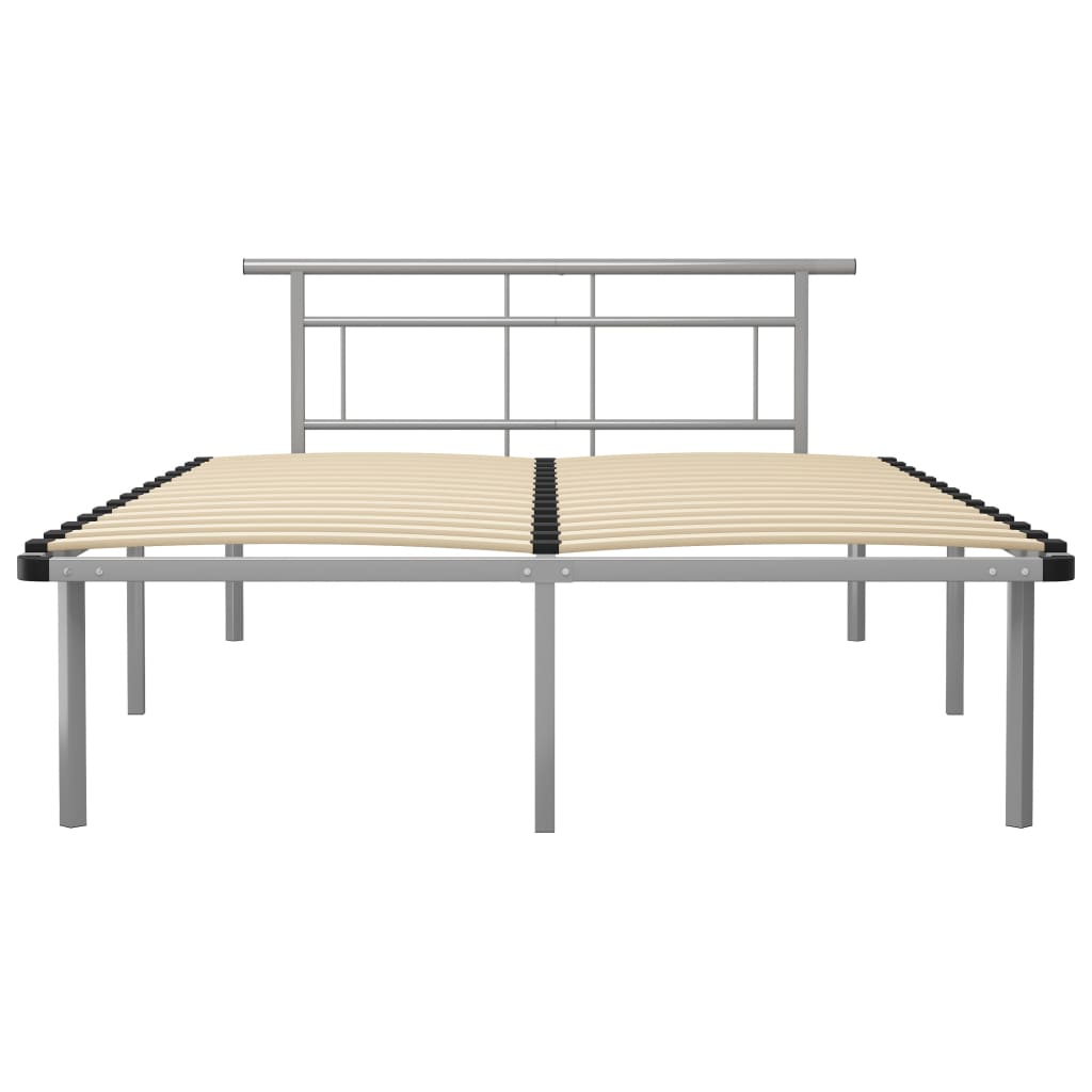 Bed Frame without Mattress Grey Metal 140x200cm