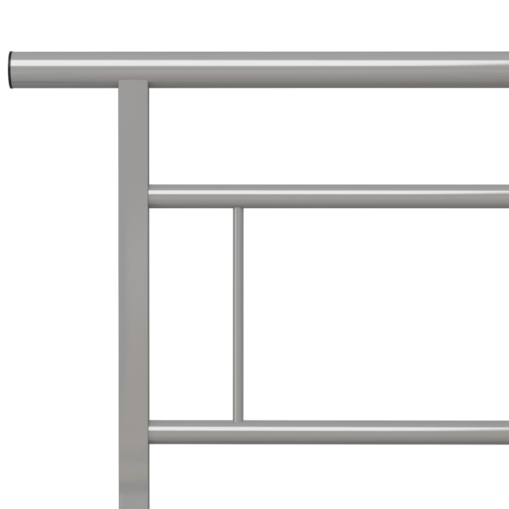Bed Frame without Mattress Grey Metal 140x200cm
