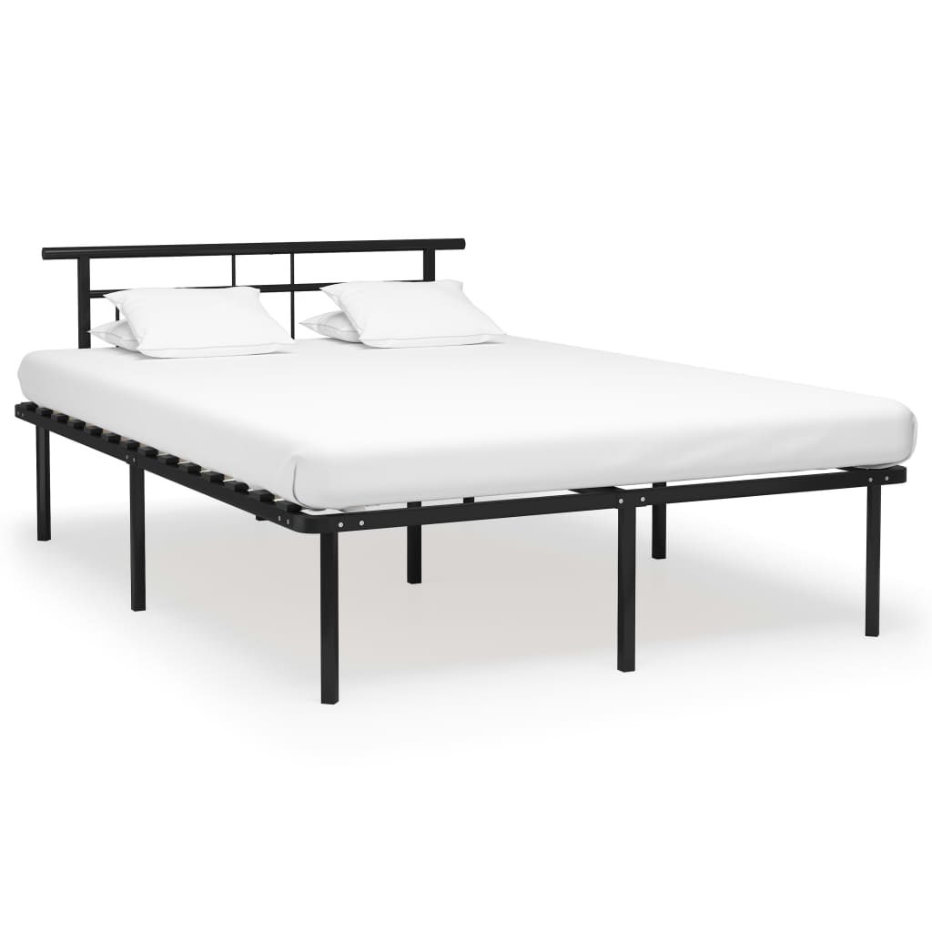 Bed Frame without Mattress Black Metal 160x200cm