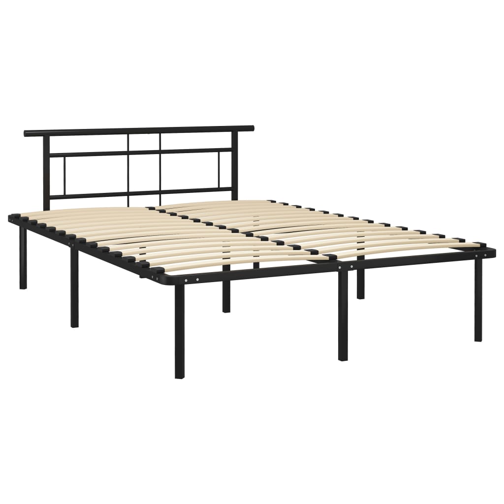 Bed Frame without Mattress Black Metal 160x200cm