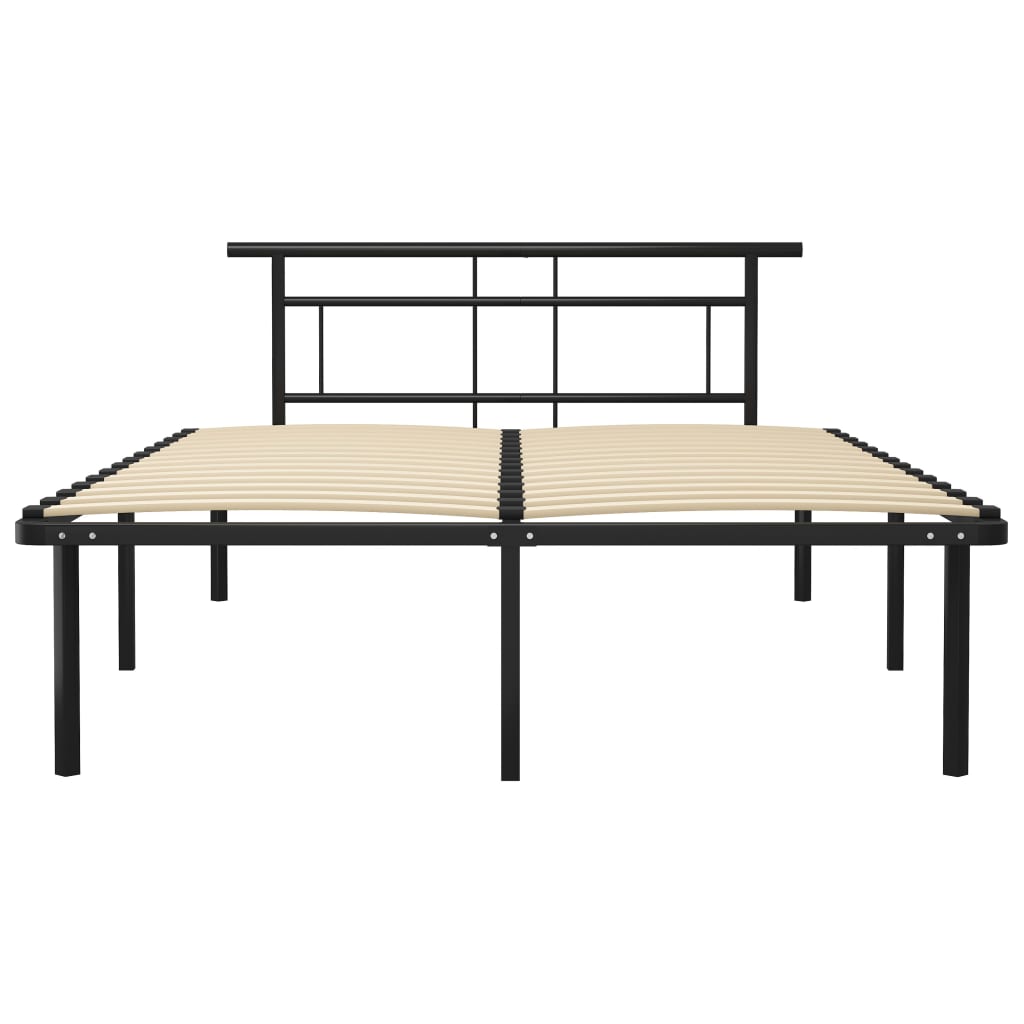 Bed Frame without Mattress Black Metal 160x200cm