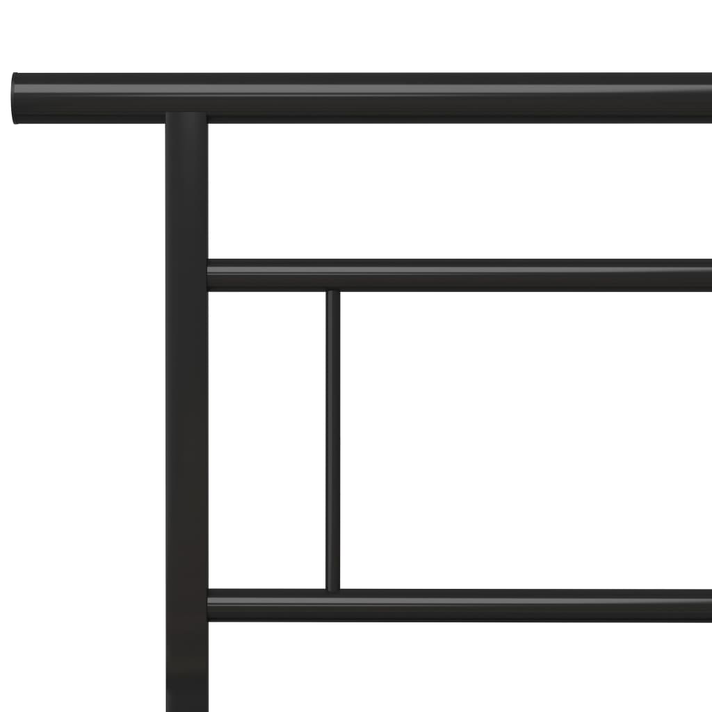 Bed Frame without Mattress Black Metal 160x200cm