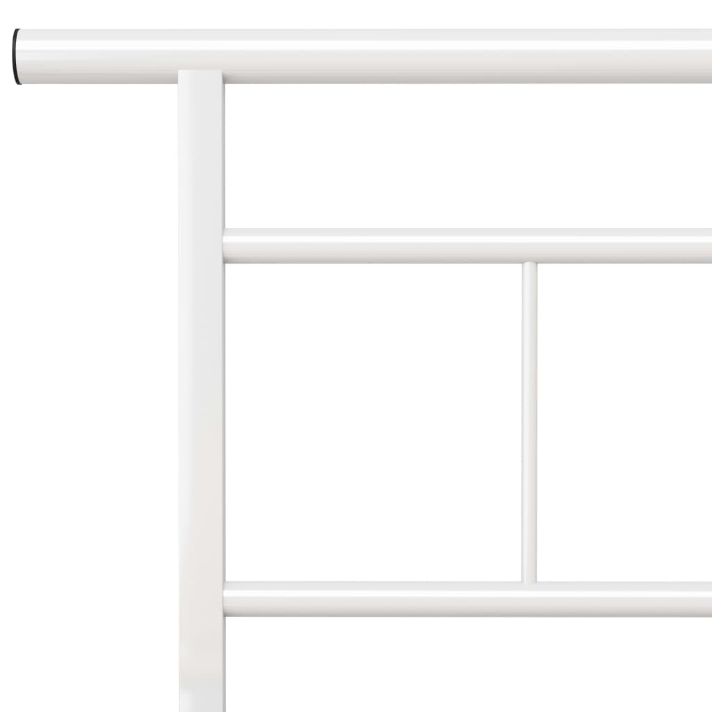 Bed Frame without Mattress White Metal 180x200cm