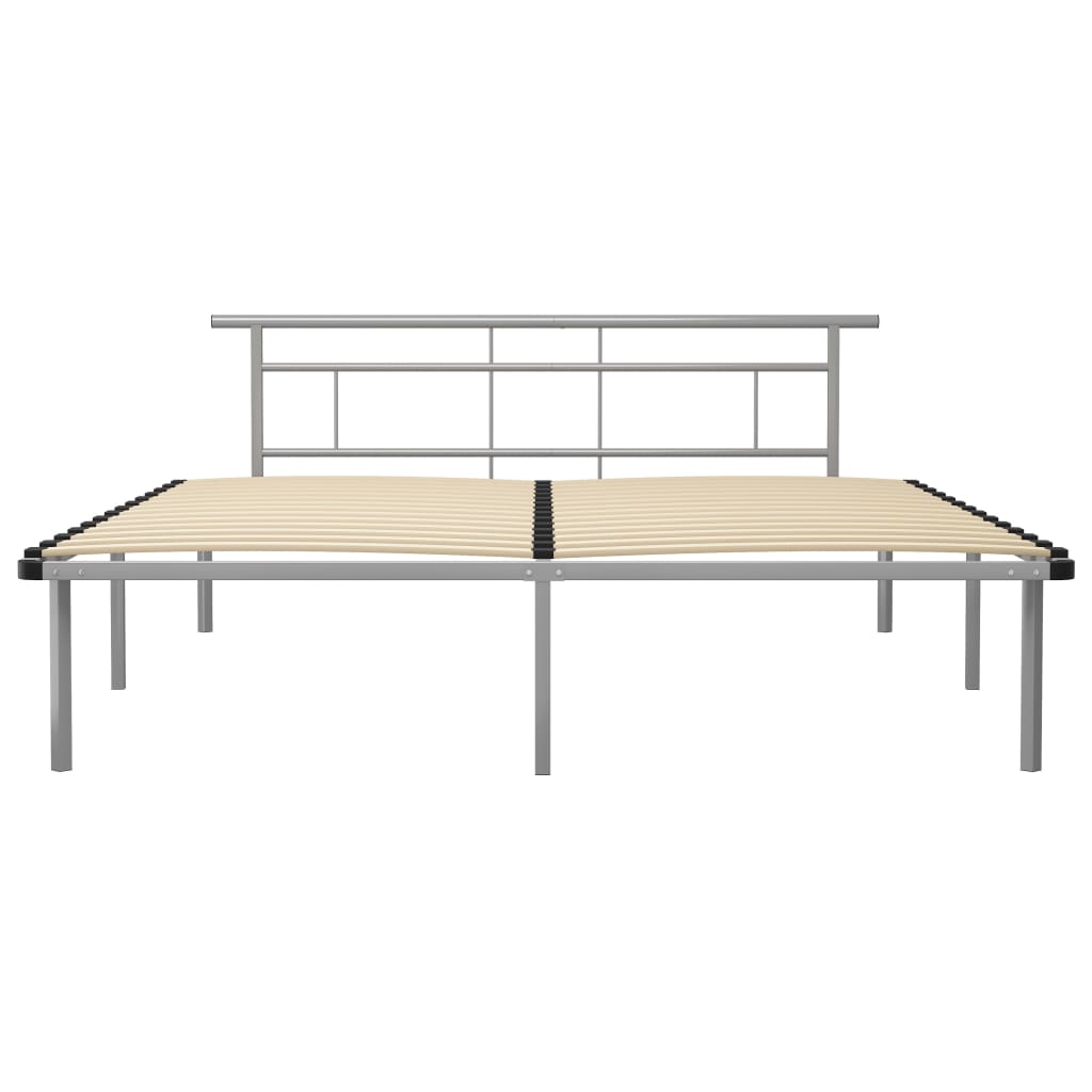 Bed Frame without Mattress Grey Metal 200x200cm
