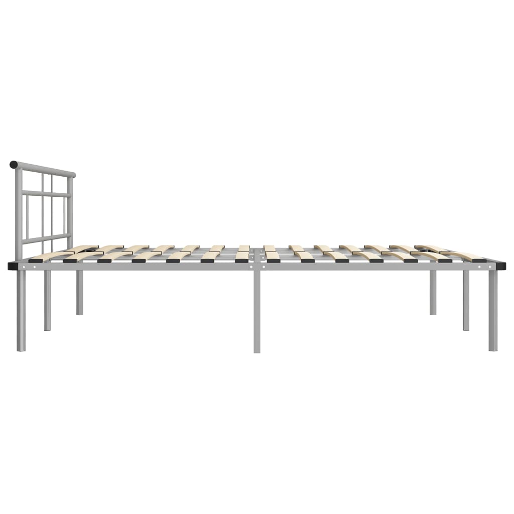 Bed Frame without Mattress Grey Metal 200x200cm