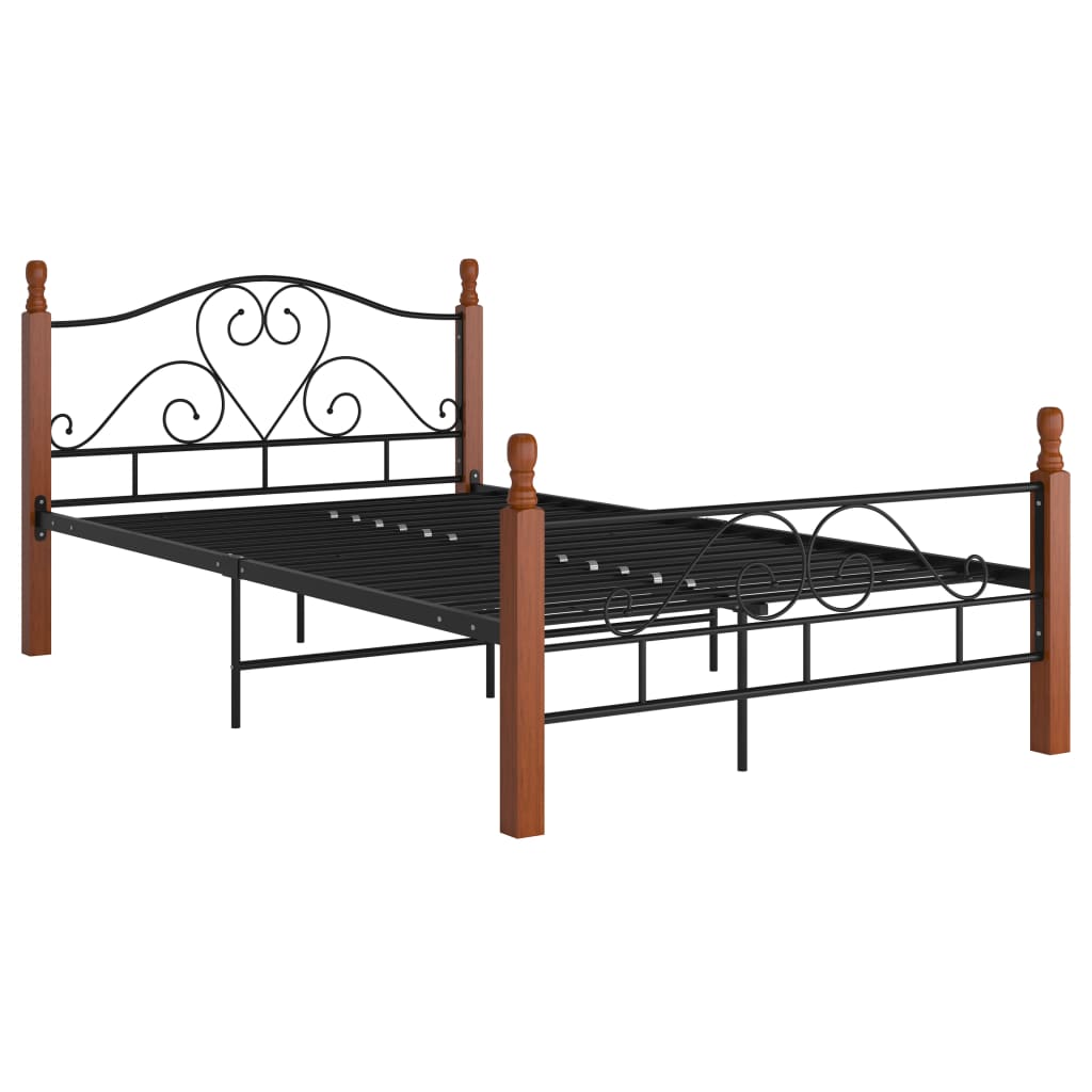Bed Frame without Mattress Black Metal 120x200 cm