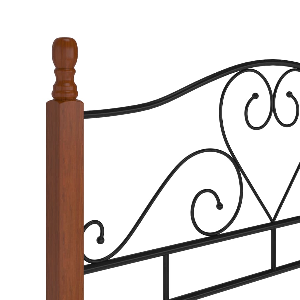 Bed Frame without Mattress Black Metal 120x200 cm