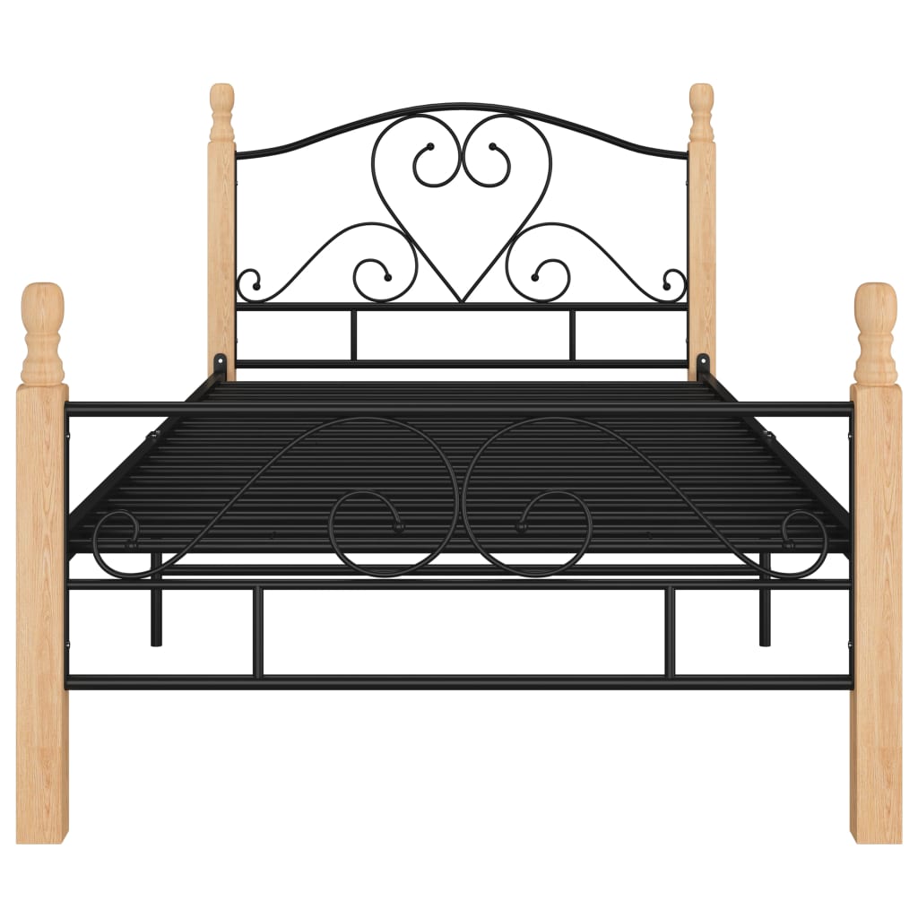 Bed Frame without Mattress Black Metal 90x200 cm