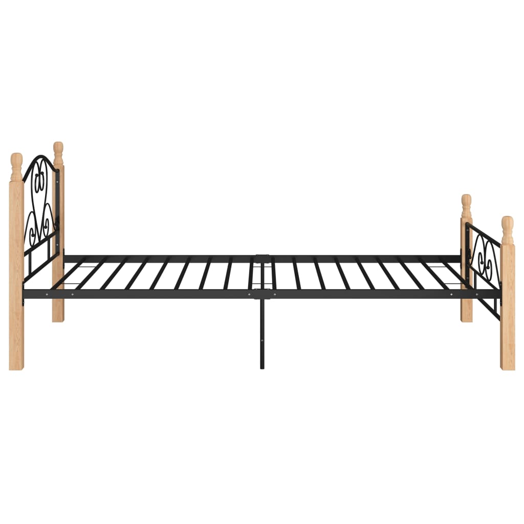 Bed Frame without Mattress Black Metal 100x200 cm