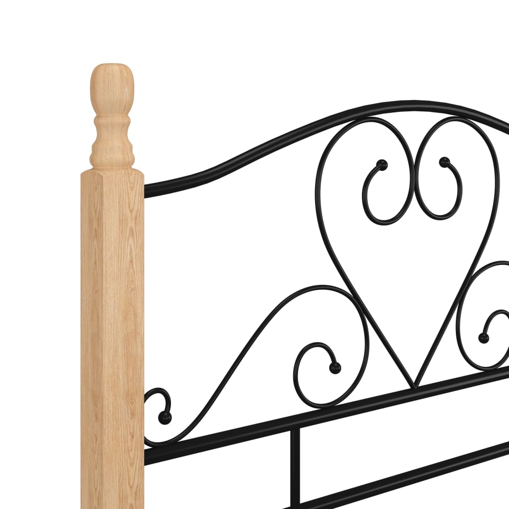 Bed Frame without Mattress Black Metal 100x200 cm