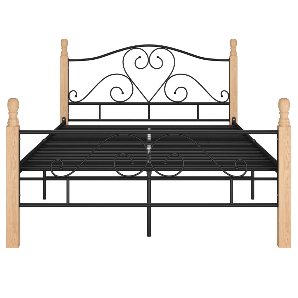 Bed Frame without Mattress Black Metal 120x200 cm