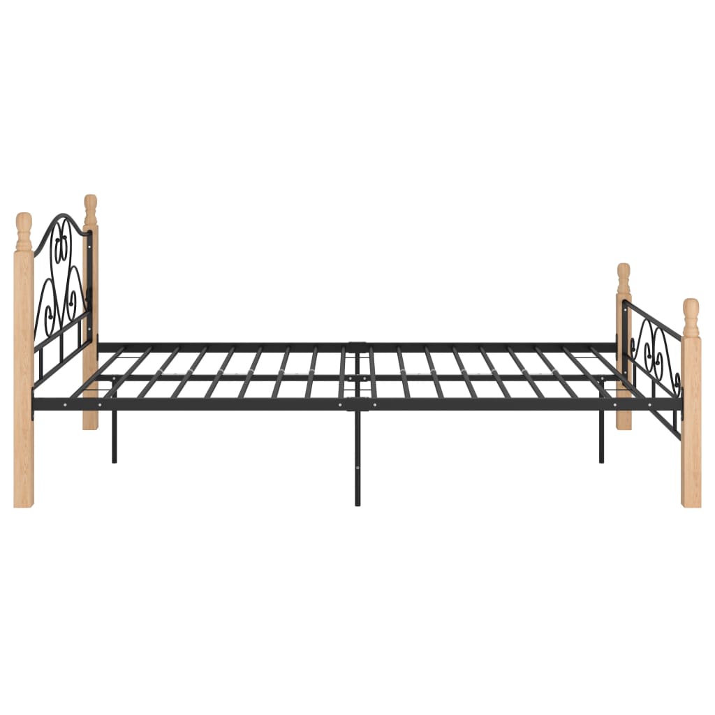 Bed Frame without Mattress Black Metal 120x200 cm