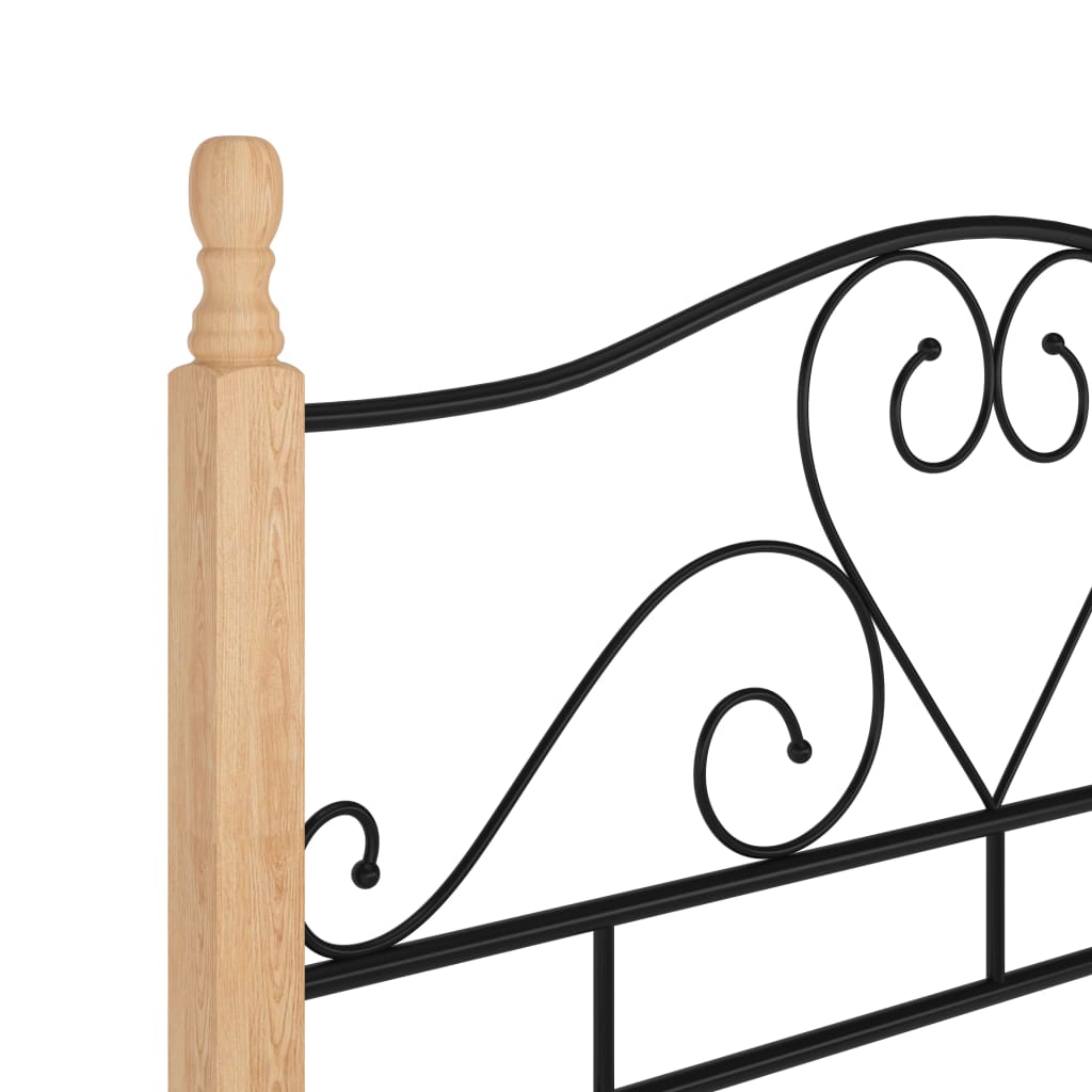 Bed Frame without Mattress Black Metal 120x200 cm