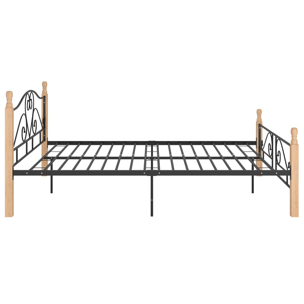 Bed Frame with Headboard without Mattress Black 140x200 cm Metal