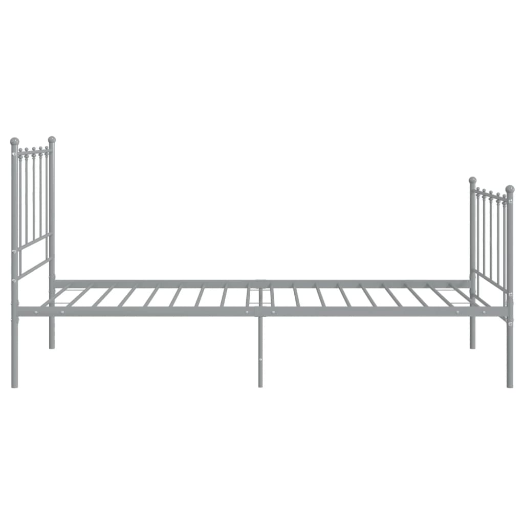 Bed Frame without Mattress Grey Metal 100x200 cm