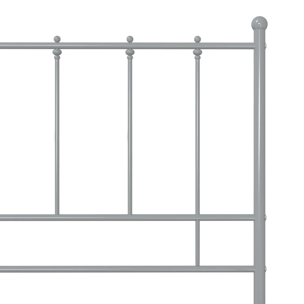 Bed Frame without Mattress Grey Metal 100x200 cm