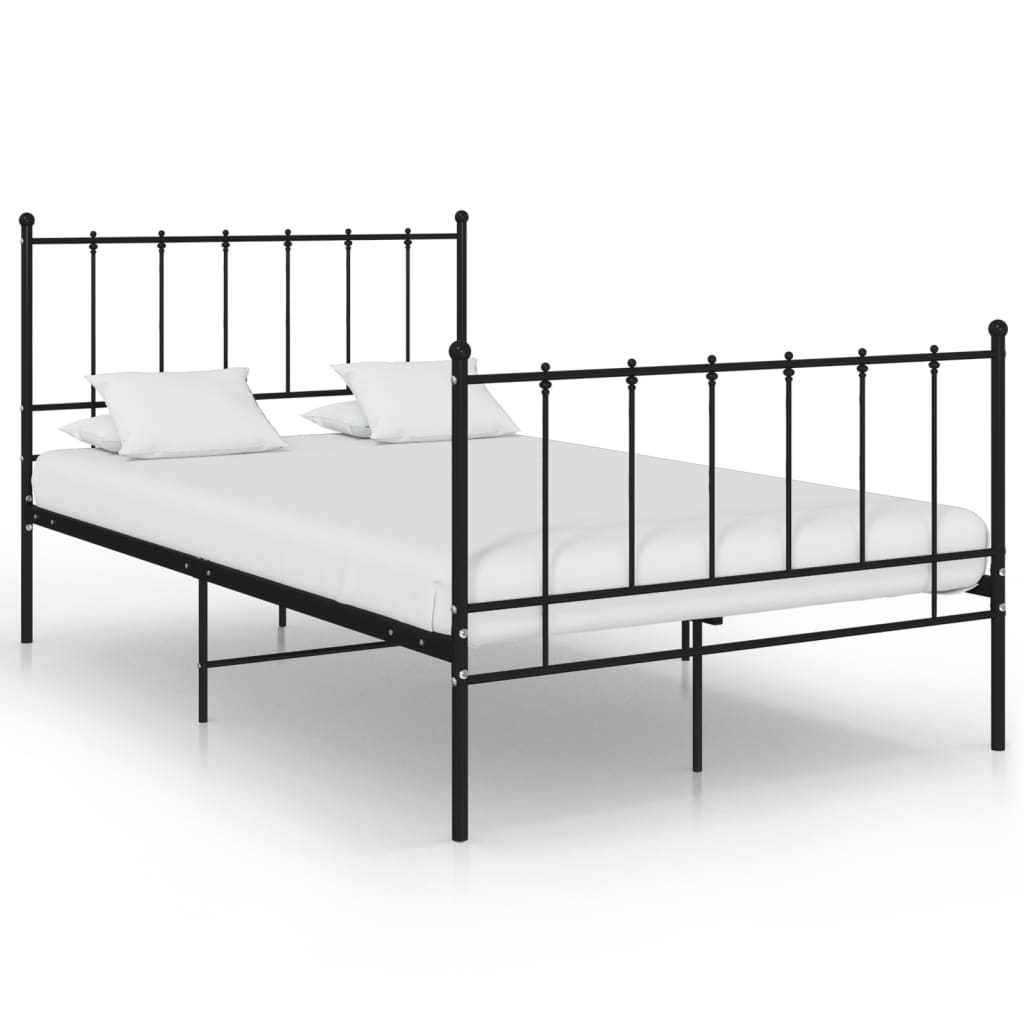 Bed Frame without Mattress Black Metal 120x200 cm