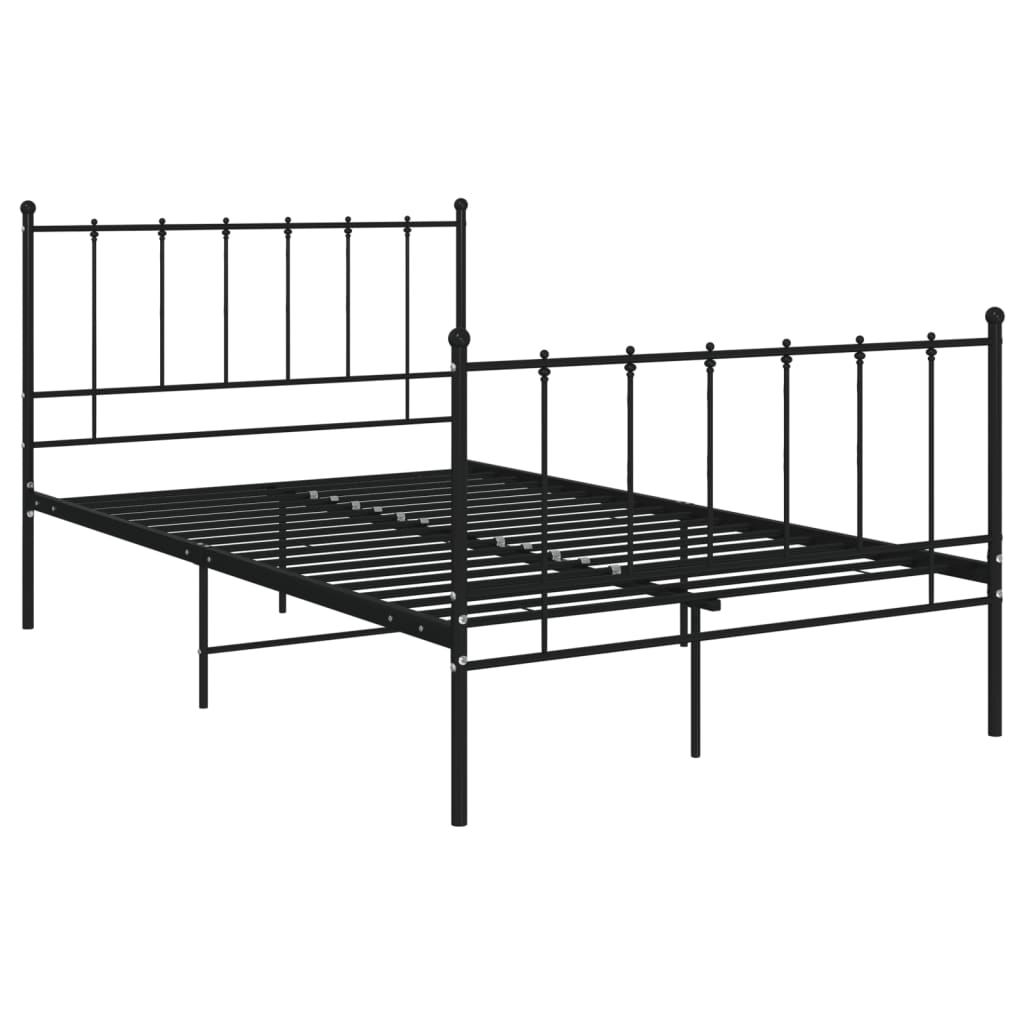 Bed Frame without Mattress Black Metal 120x200 cm
