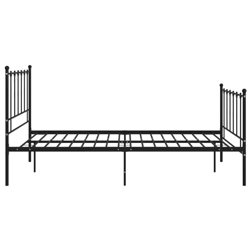 Bed Frame without Mattress Black Metal 120x200 cm