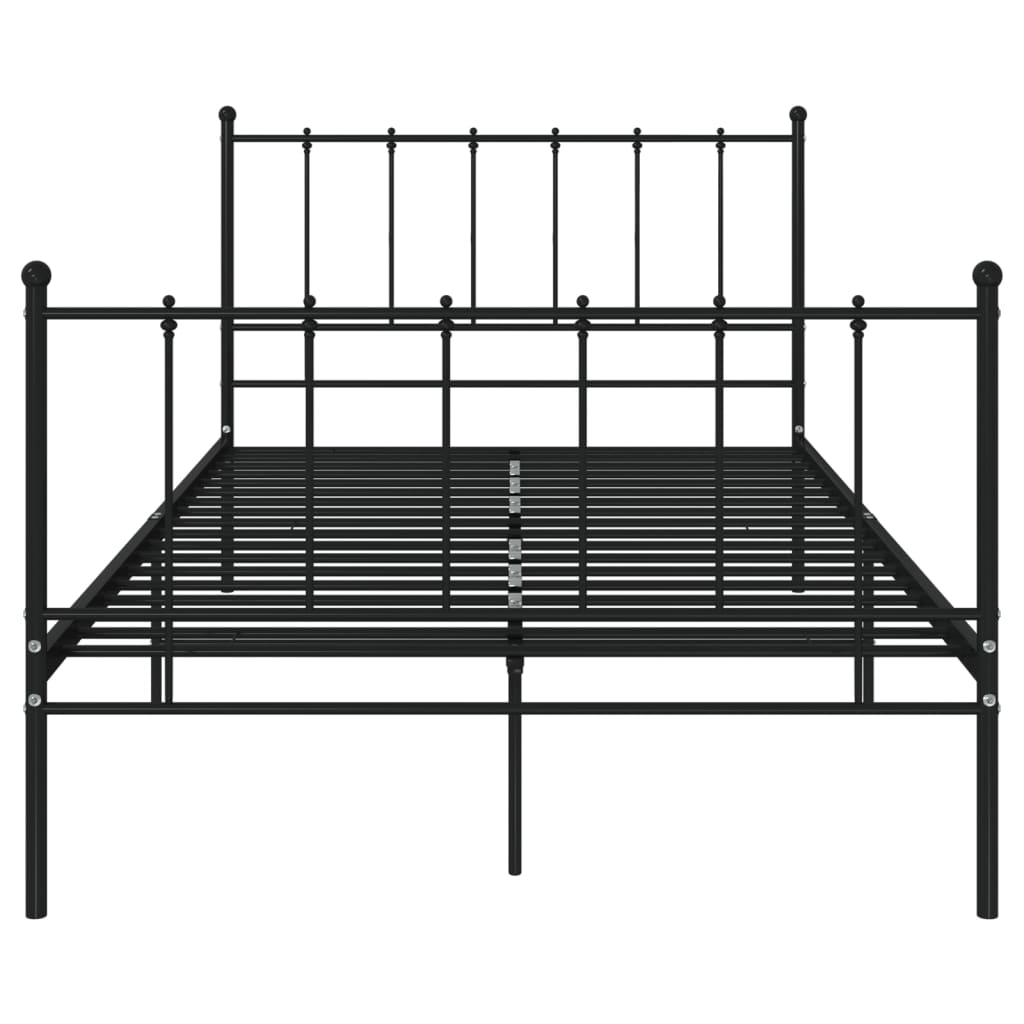 Bed Frame without Mattress Black Metal 120x200 cm