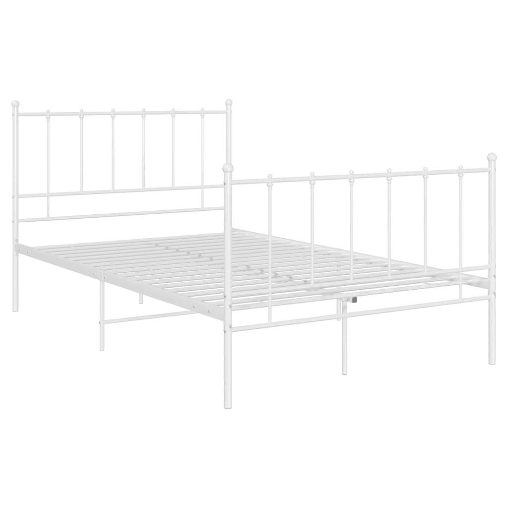 Bed Frame without Mattress White Metal 120x200 cm