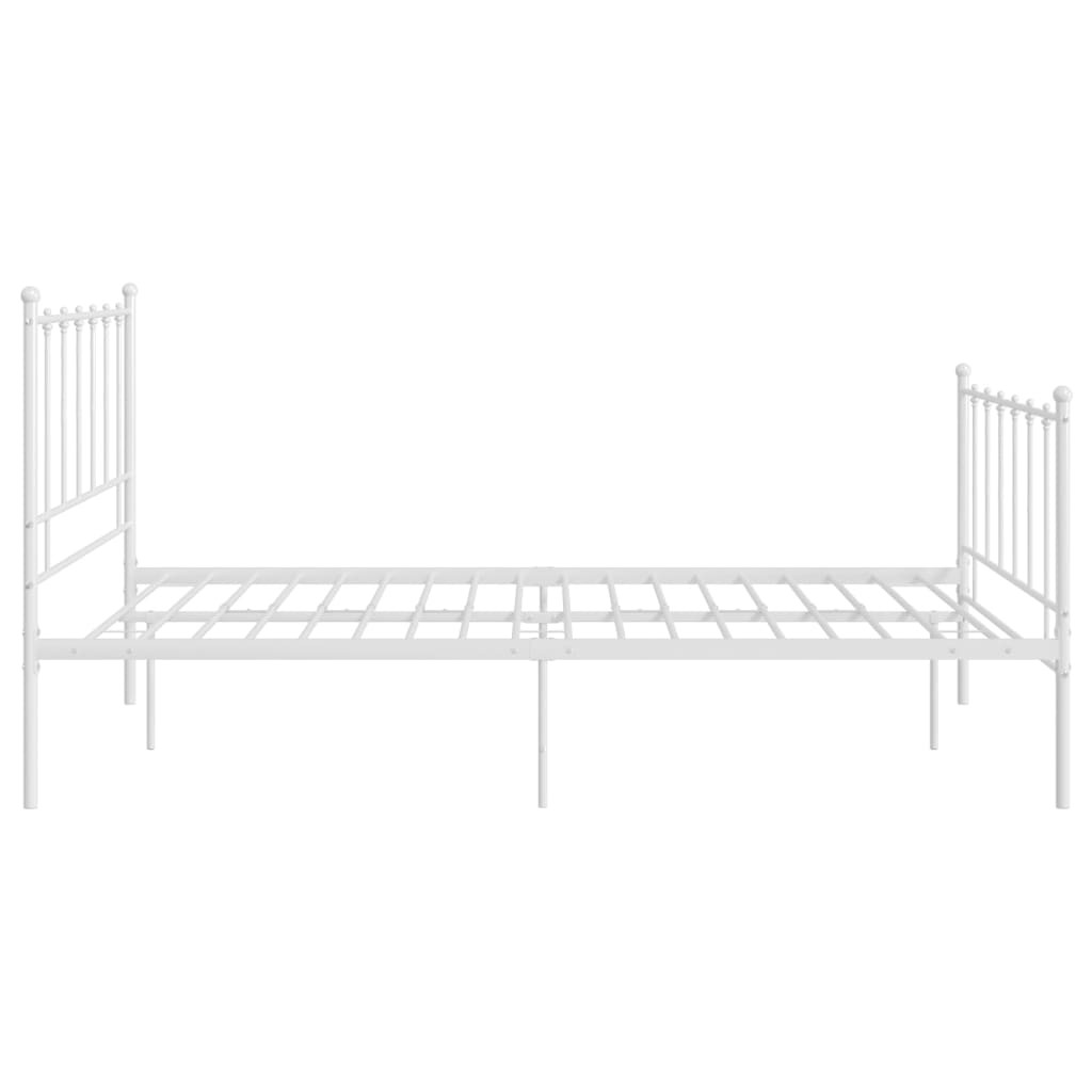 Bed Frame without Mattress White Metal 120x200 cm