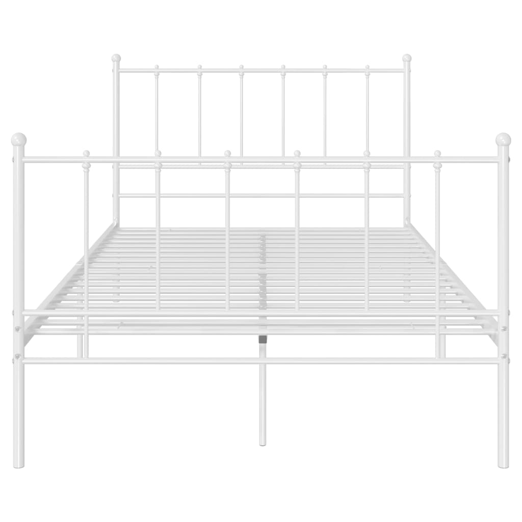 Bed Frame without Mattress White Metal 120x200 cm