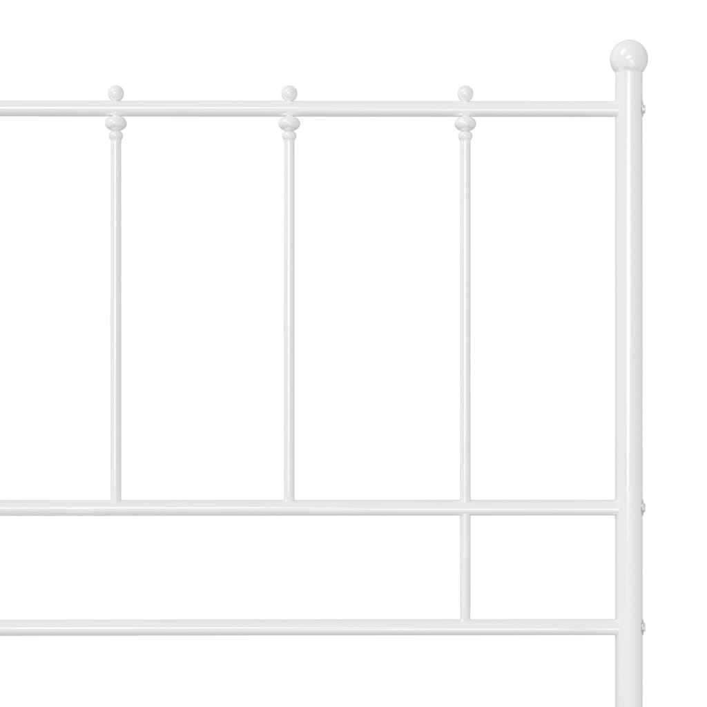 Bed Frame without Mattress White Metal 120x200 cm