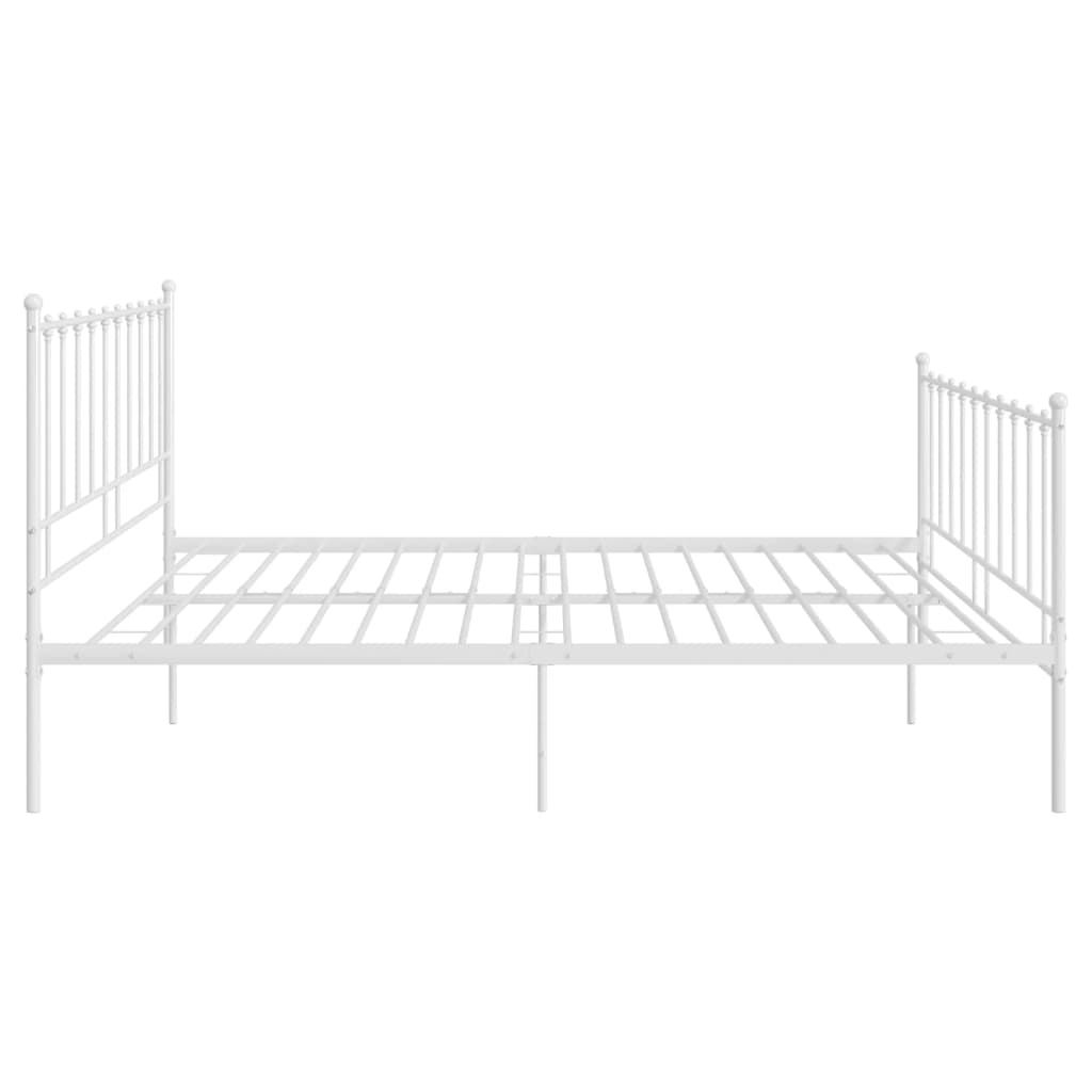 Bed Frame without Mattress White Metal 180x200 cm Super King