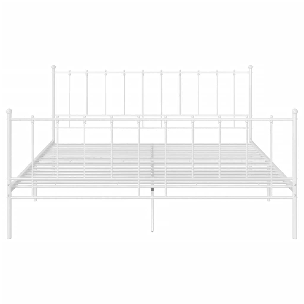 Bed Frame without Mattress White Metal 180x200 cm Super King