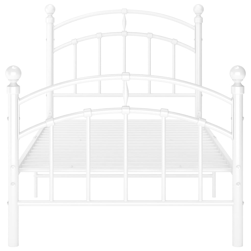 Bed Frame without Mattress White Metal 100x200 cm