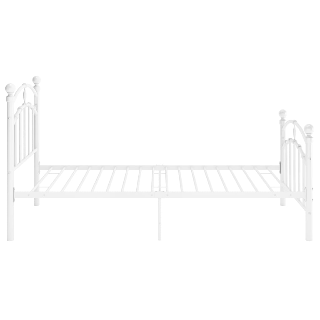 Bed Frame without Mattress White Metal 100x200 cm