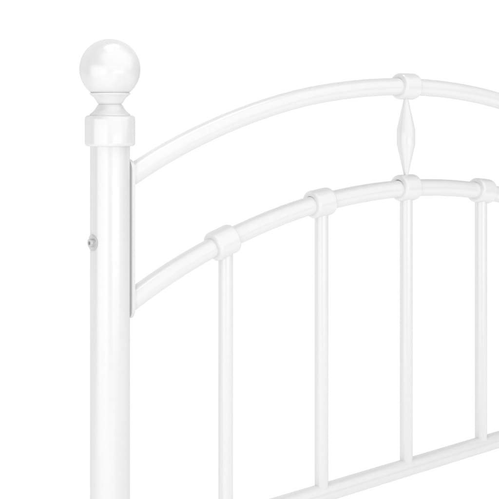 Bed Frame without Mattress White Metal 100x200 cm