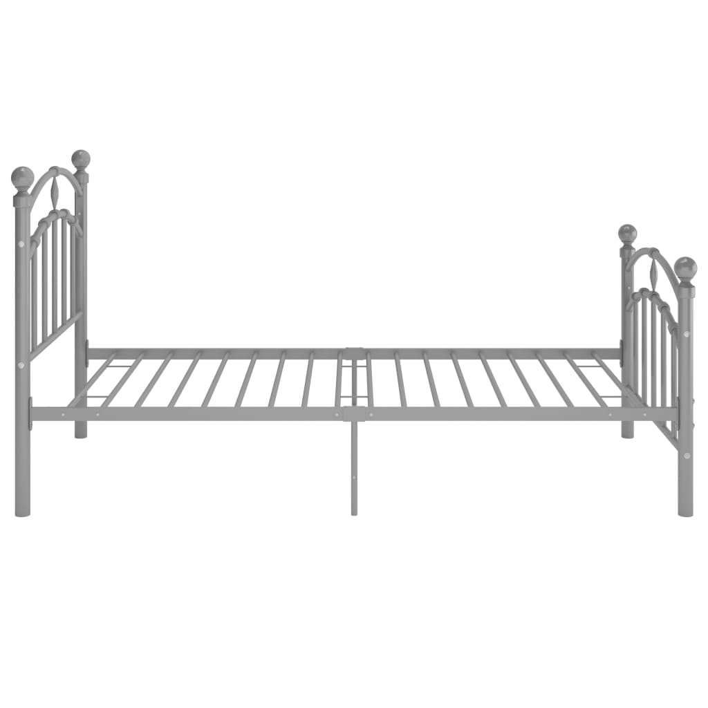 Bed Frame without Mattress Grey Metal 100x200 cm