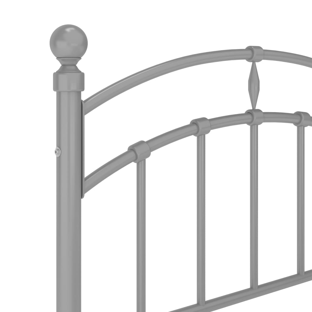 Bed Frame without Mattress Grey Metal 100x200 cm