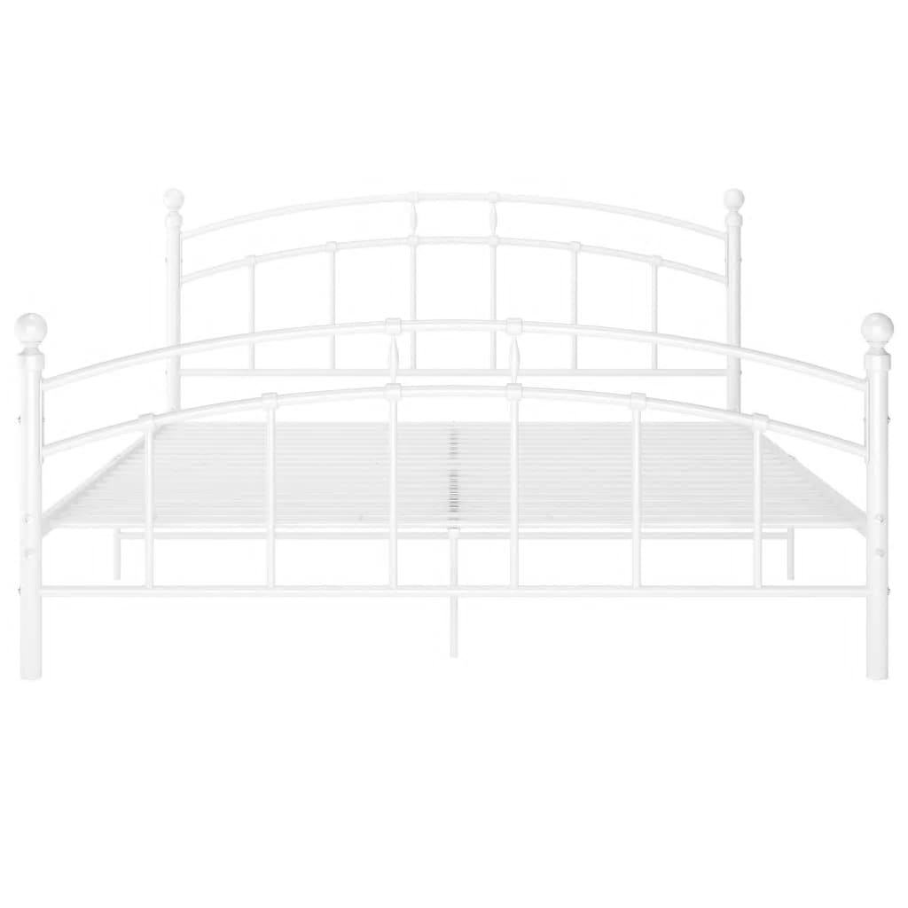 Bed Frame without Mattress White Metal 140x200 cm