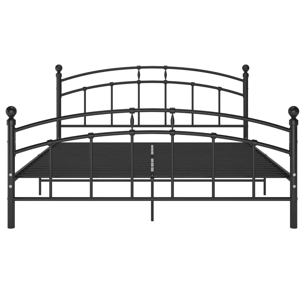 Bed Frame with Headboard without Mattress Black 160x200 cm Metal
