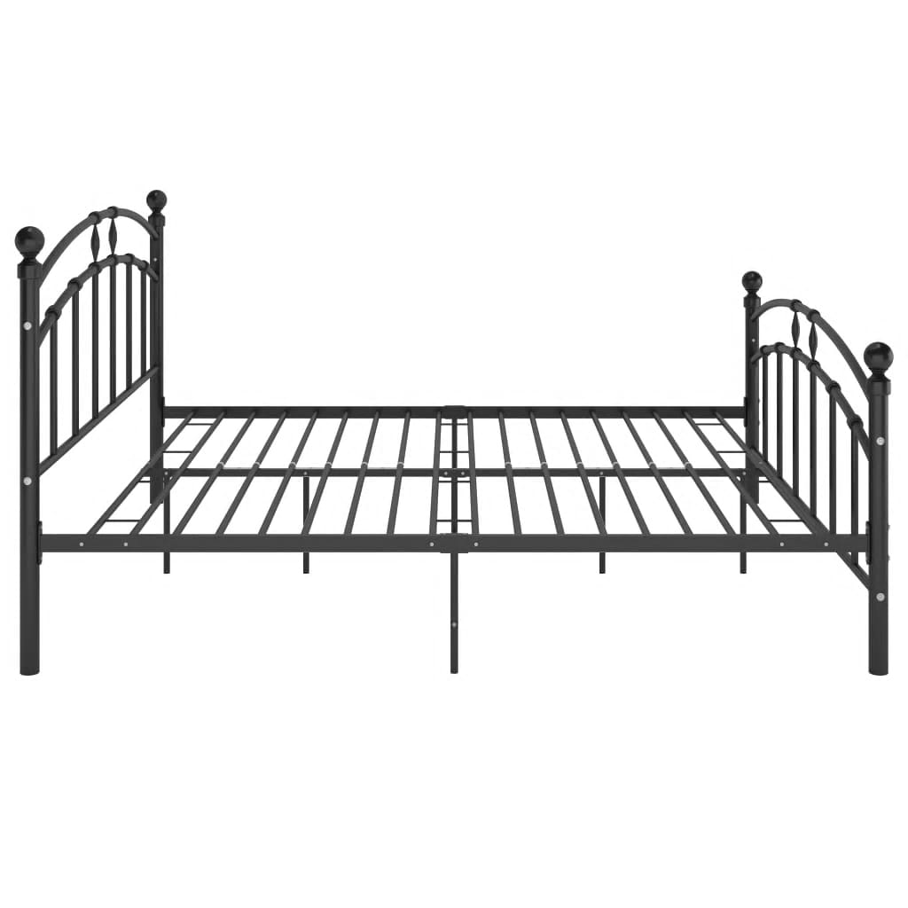 Bed Frame with Headboard without Mattress Black 160x200 cm Metal