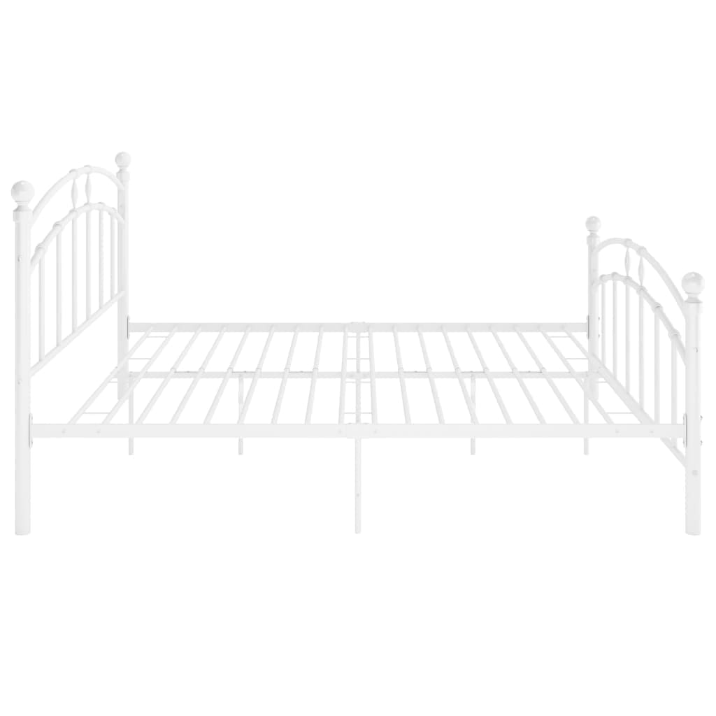 Bed Frame without Mattress White Metal 160x200 cm