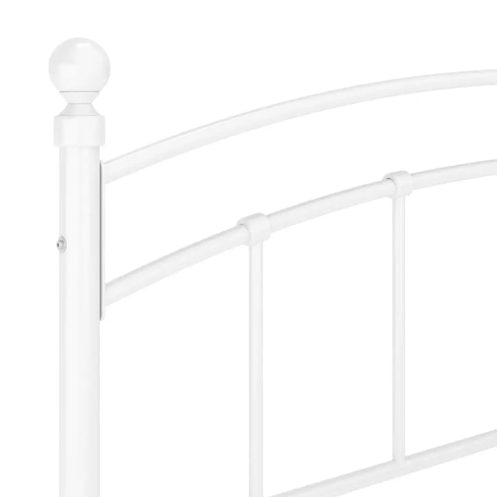 Bed Frame without Mattress White Metal 160x200 cm