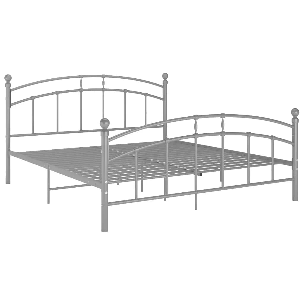 Bed Frame without Mattress Grey Metal 200x200 cm