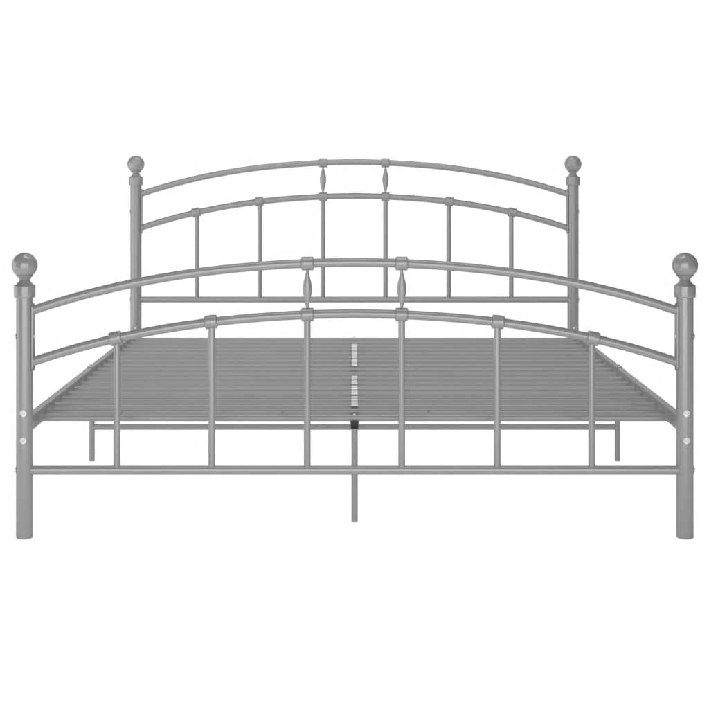 Bed Frame without Mattress Grey Metal 200x200 cm