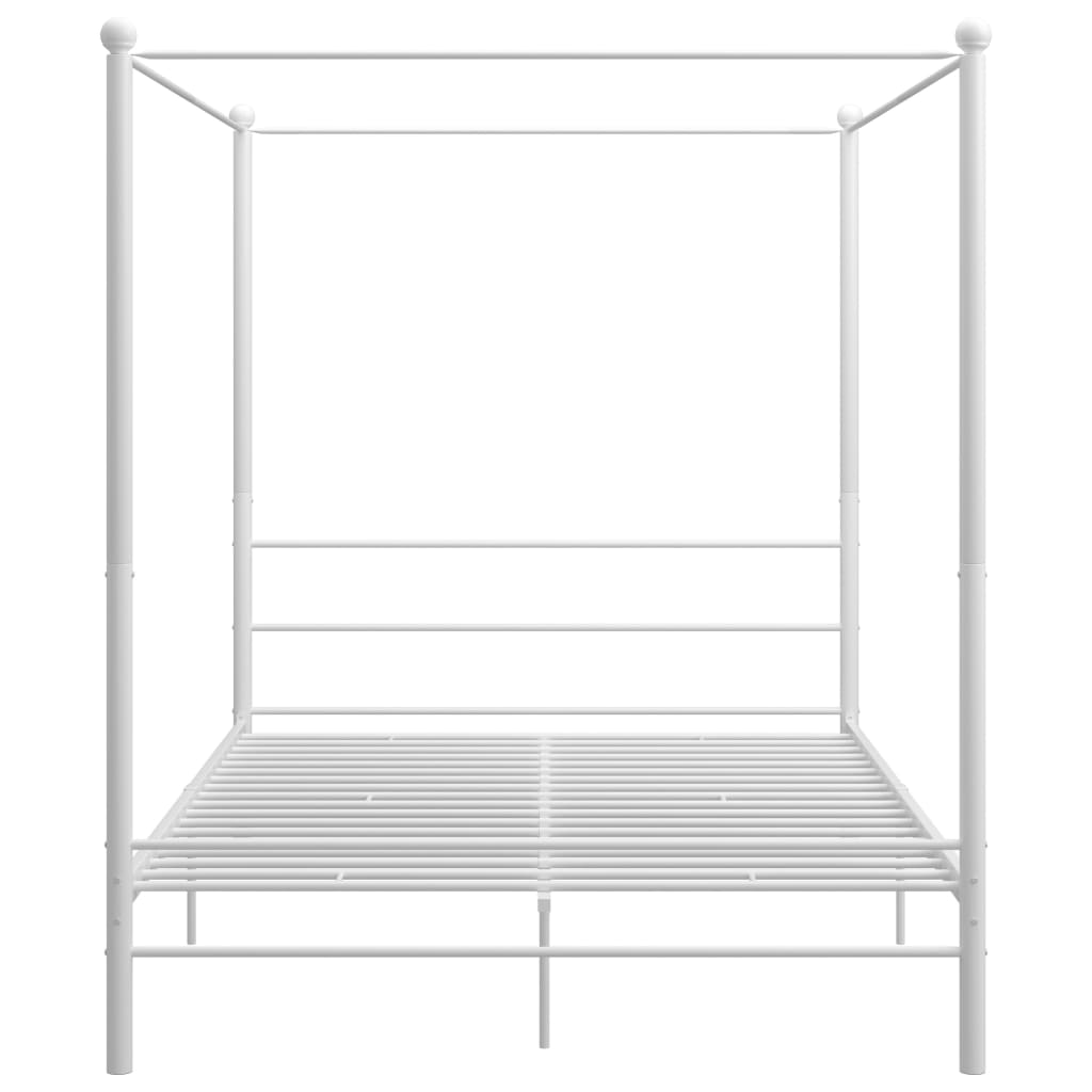 Bed Frame with Canopy without Mattress White 160x200 cm Metal