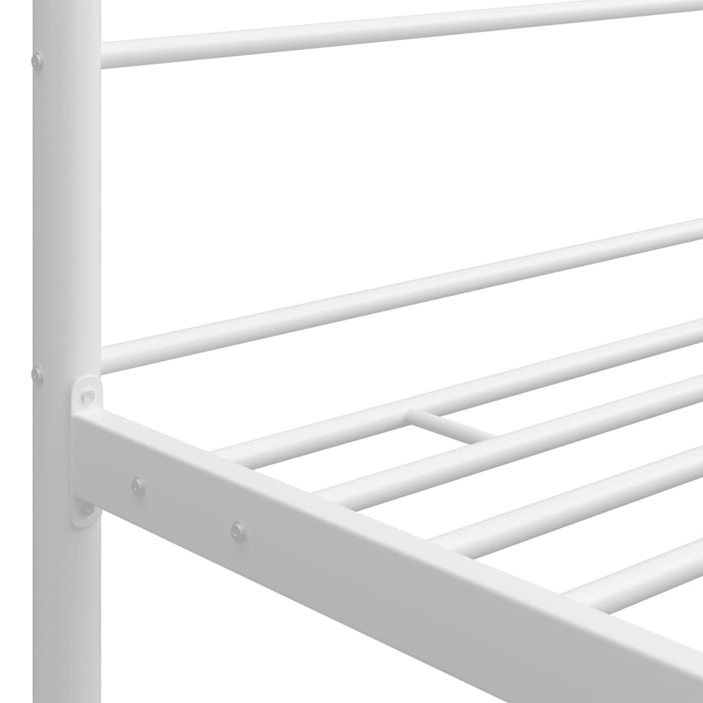 Bed Frame with Canopy without Mattress White 160x200 cm Metal