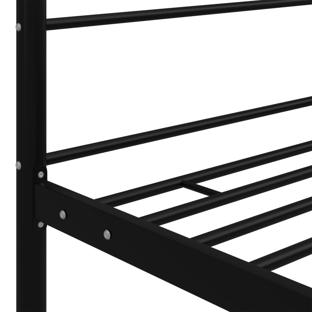Canopy Bed Frame without Mattress Black Metal 200x200 cm